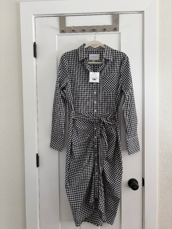 The Shirt by Rochelle Behrens Dresses & Skirts - The Shirt Wrap Front Dress by Rochelle Behrens Black and White Check Size M NWT
